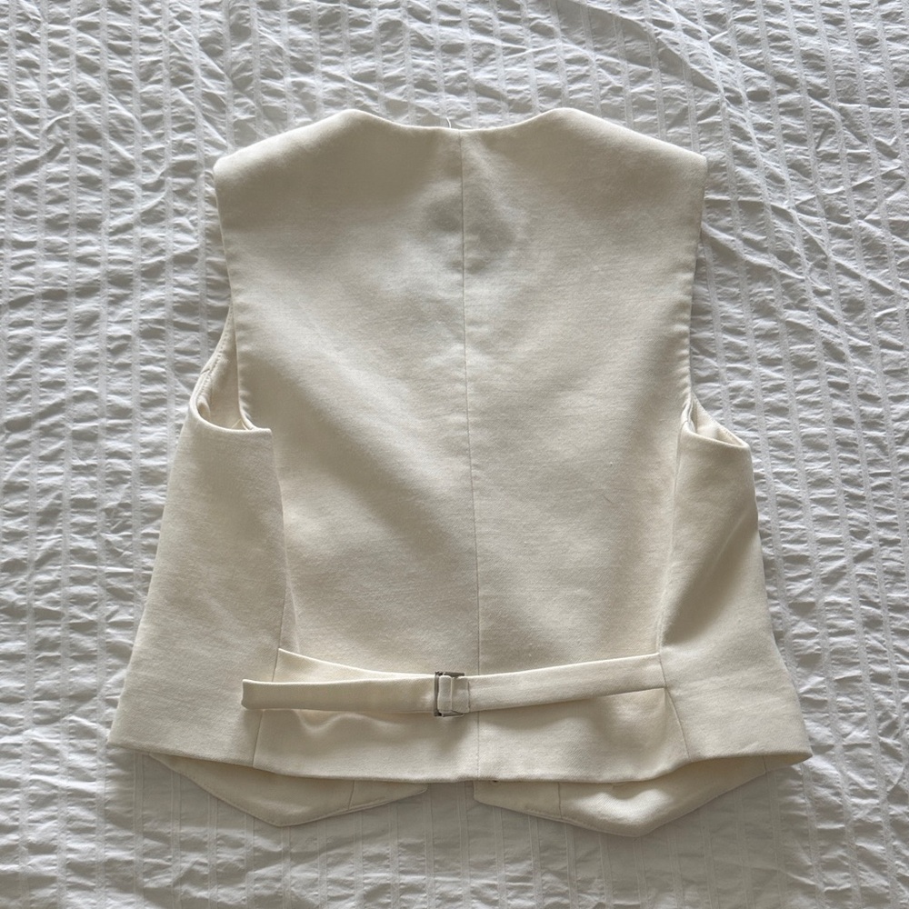 Mango Selection Cream Button Vest - Picture 3 of 5